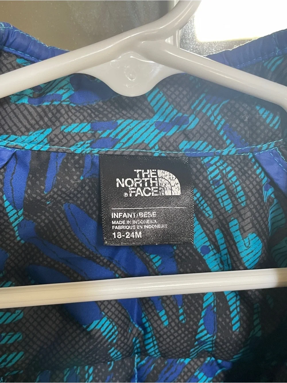 The North Face Toddlers' Royal Blue Quilted Puffer Jacket with Teal Trim